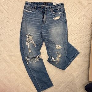 Abercrombie & Fitch Ripped Blue Boyfriend Jeans